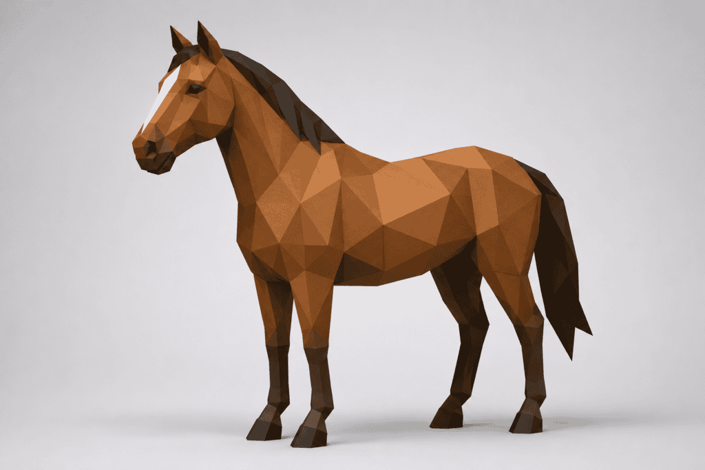 Geometryczna figurka konia low poly u2013 druk 3D